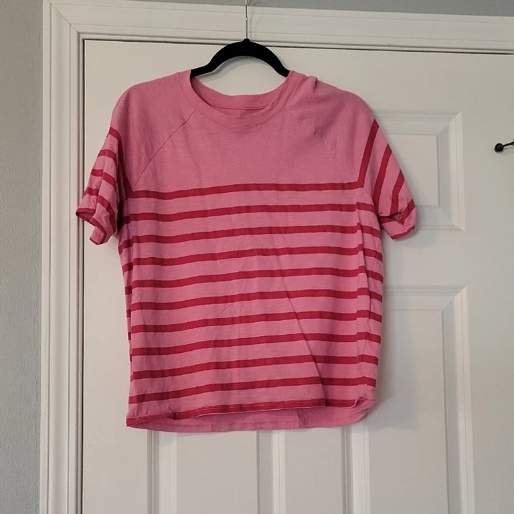 Maurices Pink Striped Crop Top - Picture 1 of 4